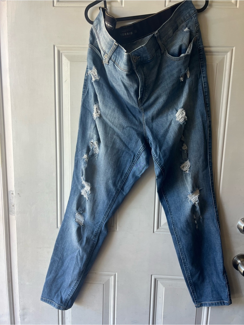 torrid Distressed Light Blue Skinny Jeans